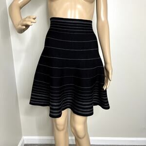 Max Studio Black Striped High Waist Pencil Skirt